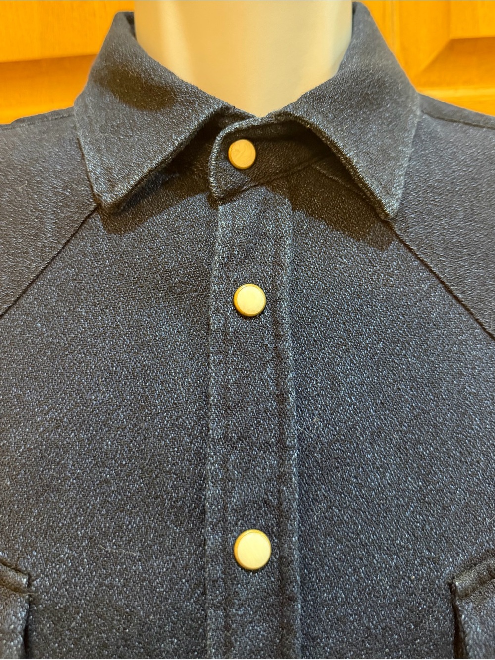 Taylor Stitch Western Shirt In Indigo Crepe Size 42 / Medium! - Picture 12 of 16